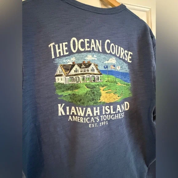 Kiawah Island Ocean Course Men’s Blue Standard Rec Tee - Picture 2 of 6